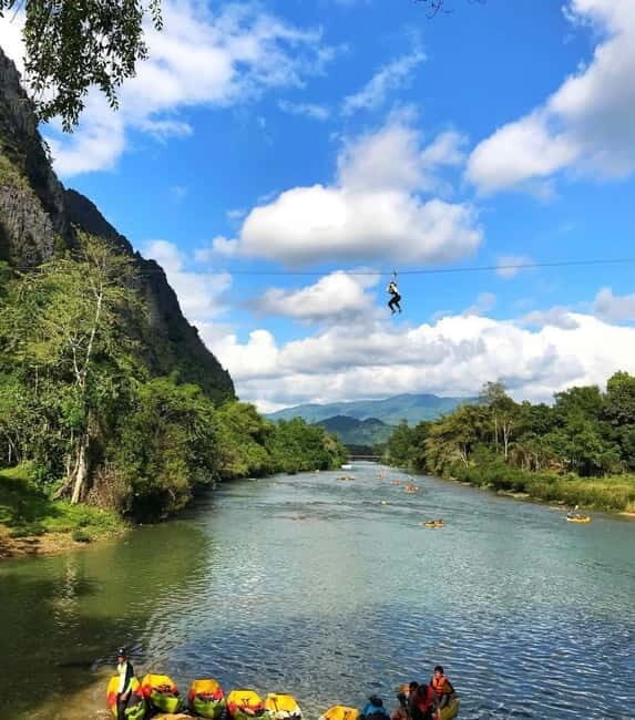 From Vientiane: Vang Vieng Tour with Cave Kayak & Zipline - Kayaking the Nam Song River and zipping at Nangfa Cave