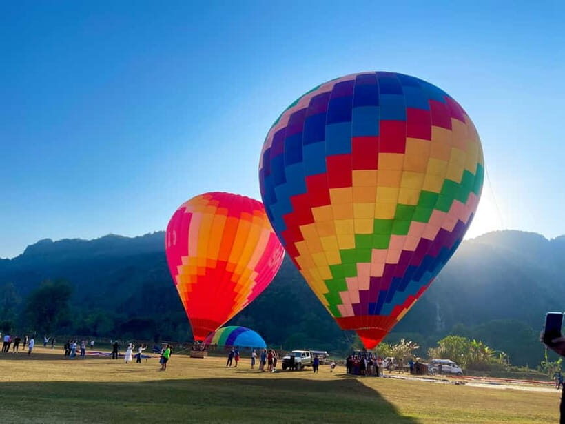 Hot Air Balloon in VangVieng pick up-drop off - Pre-Flight Stop, Free Time, and Sunset Viewing Before Lift-Off