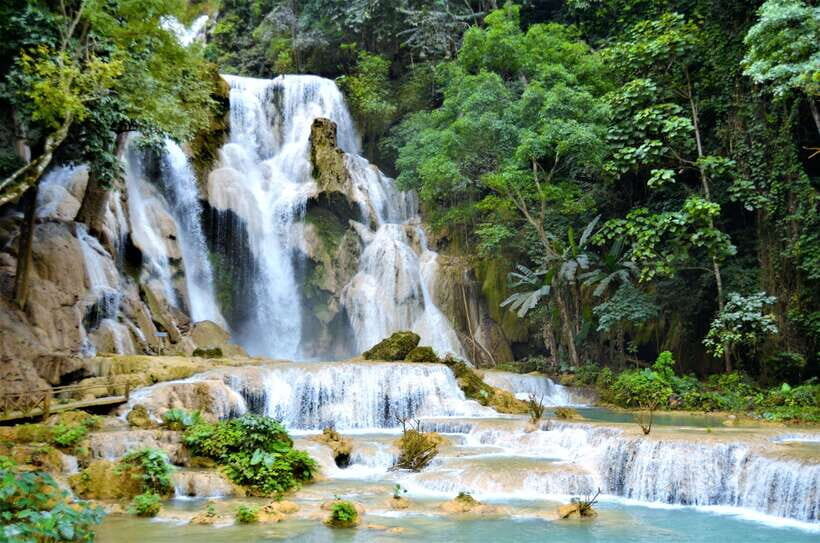 Kuang Si Waterfall, Tree Top Cafe, Ziplining - Climbing 542 Steps to The View (and When to Skip It)