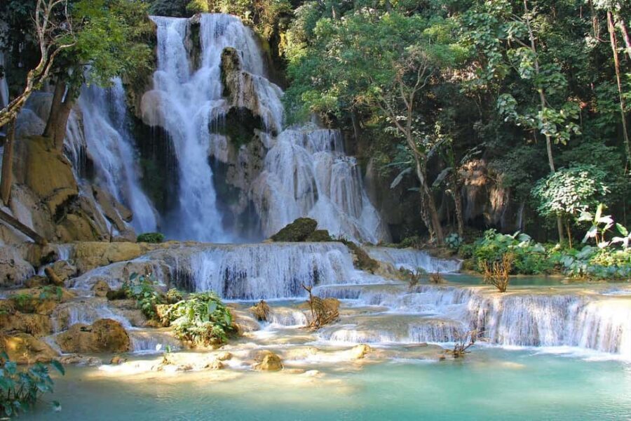 Luang Prabang: Afternoon Kuang Si Waterfalls & Sunset Cruise - Following the water to the Kuang Si Heritage Rice Farm