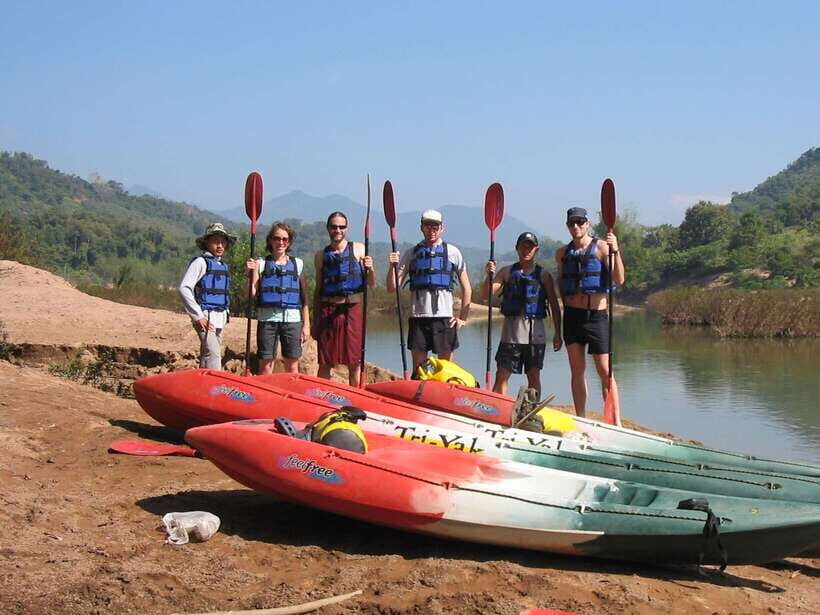 Luang Prabang: Kayak Tour to Pak Ou Caves - Kuang Si Falls Free Time: Swim Pools, Trails, and Bear Rescue