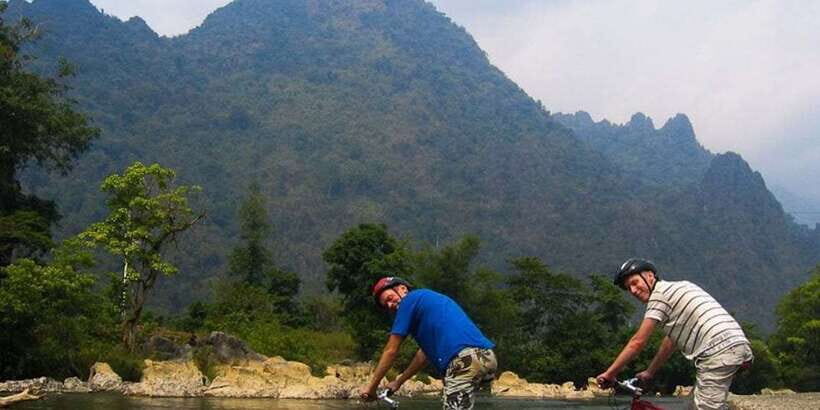 Vang Vieng: Blue Lagoon and Countryside Bike Tour with Lunch - Blue Lagoon One swimming: the main cooldown stop