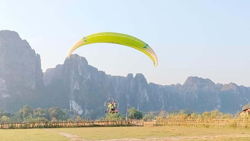 Vang Vieng: Paragliding Experience with Hotel Pickup - In the air: the rush, the control, and the Mekong views