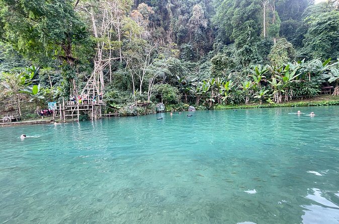 VangVieng Climbing and Ballon Area (Departure from Vientiane) - Blue Lagoon 3: Swim Break, Rope Swings, and Turquoise Water